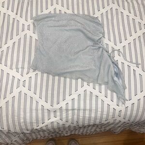 Princess Polly Silver Metallic Sparkled Strapless Ruched Side-Tie Tube Top